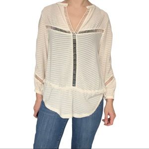 IRO Ladder Lace Ivory Peasant Blouse Women Size S